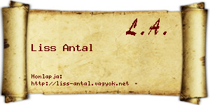 Liss Antal névjegykártya
